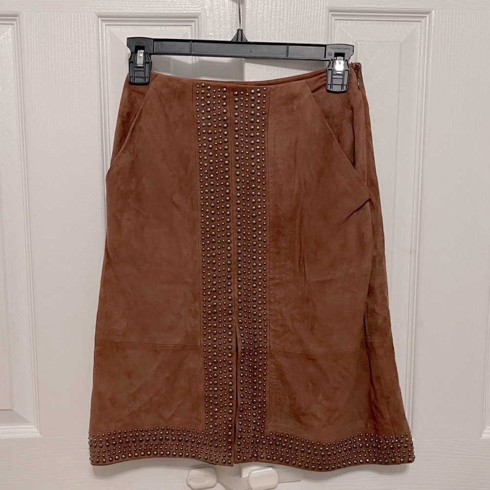 NWT!Elizabeth and James genuine suede leather skirt size 00